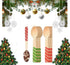 Red and Green Striped Candy Cane Christmas Wooden Spoons, Pack of 100 Count, 6.25 Inches
