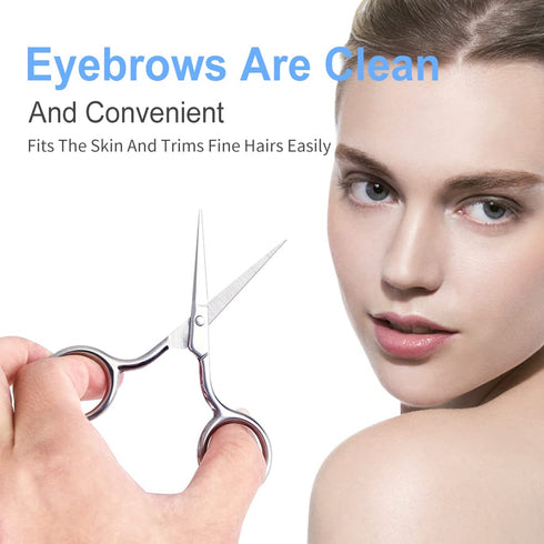 Eyebrow Scissors, Small Stainless Steel Scissors for Hair, Eyebrows, Nose Hair, Beard, Eyelashes, Cuticle - ASONTAO