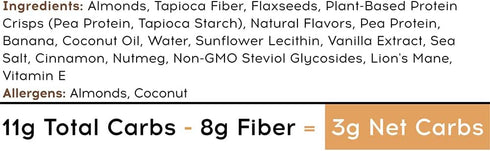 IQBAR Brain and Body Keto Protein Bar - Banana Nut, Low Carb, High Fiber Vegan Snack, Meal Replacement Bar