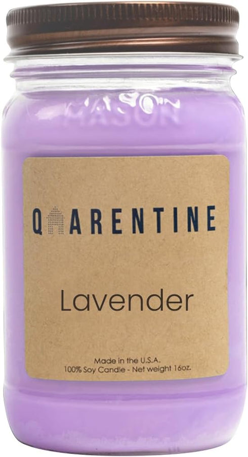 Qarentine Organic Soy Wax Lavender Scented Vegan Candle | Floral & Sweet Aroma