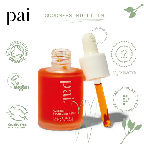 PAI SKINCARE - Organic Rosehip BioRegenerate Universal Facial Oil | Vegan, Natural Skincare for Sensitive Skin (0.34 fl