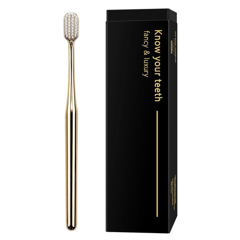 Z-VAPRESS Gold Color Toothbrush Soft Bristles Fancy Toothbrush Home Hospitality Travel Toothbrushes Luxury