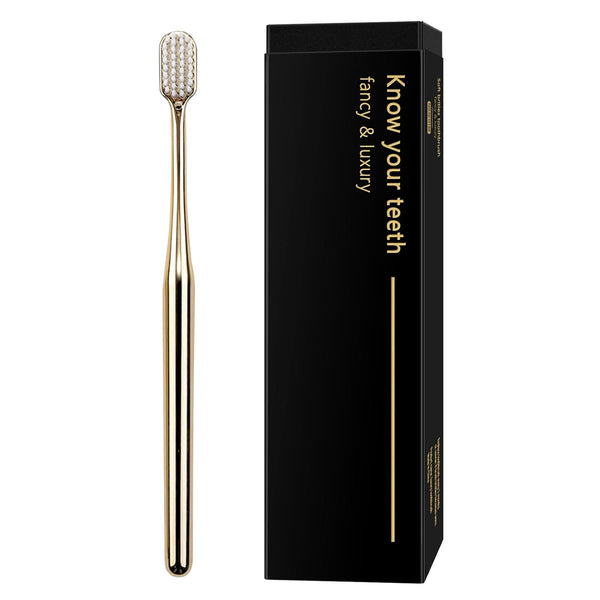 Z-VAPRESS Gold Color Toothbrush Soft Bristles Fancy Toothbrush Home Hospitality Travel Toothbrushes Luxury