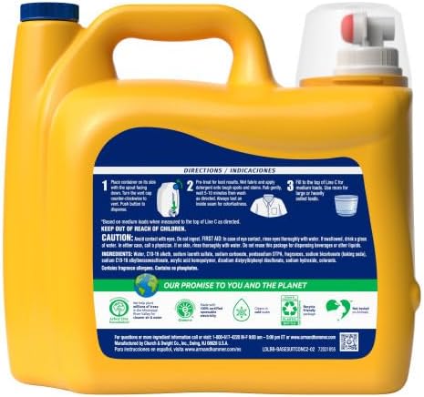 HAMMER 174 oz, 174 ARM & Liquid Laundry Detergent, Clean Burst Fresh, fl Loads