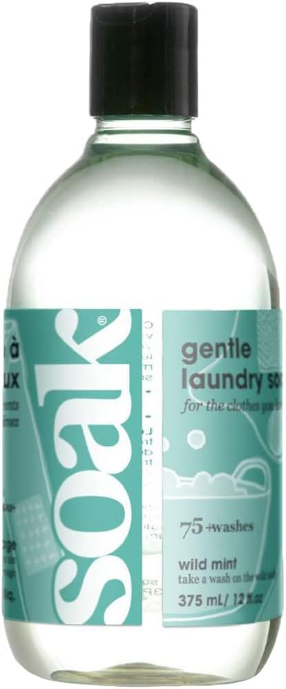 Soak Laundry Soap, No Rinse, Plant Derived Hand Wash Detergent (375 ml / 12 fl. oz, 75+ Washes)