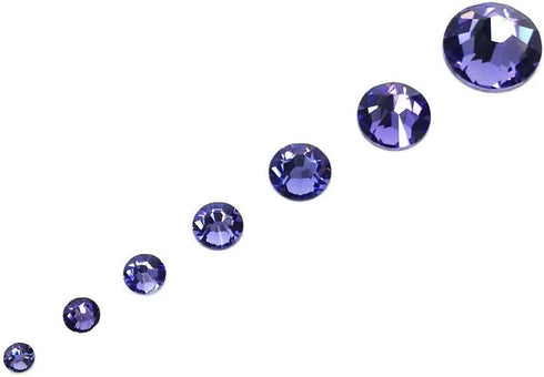 Tanzanite (539) 144 pcs Swarovski 2058/2088 Crystal Flatbacks Purple Violet Rhinestones Nail Art Mixed Sizes