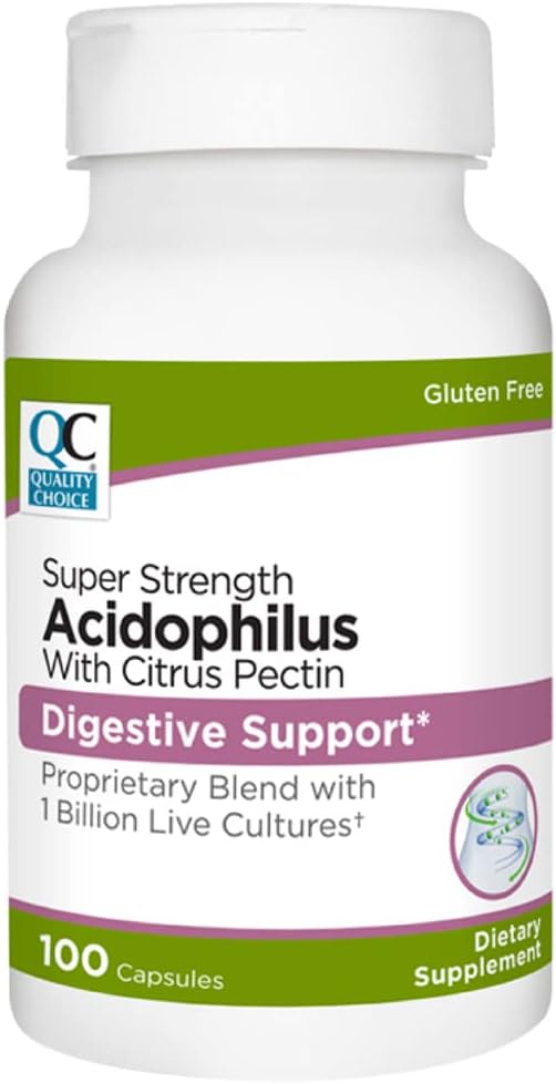 Quality Choice Digestive Support Acidophilus with Citrus Pectin - 100 Count Capsules