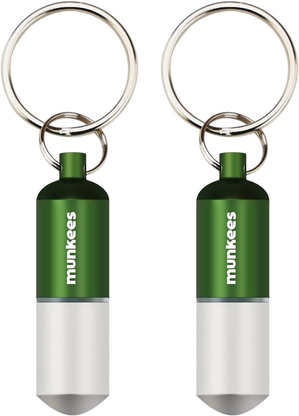 munkees Portable Pill Case, Small Waterproof Capsules EDC Keychain, Travel Pill Bottle for Camping, Hiking,