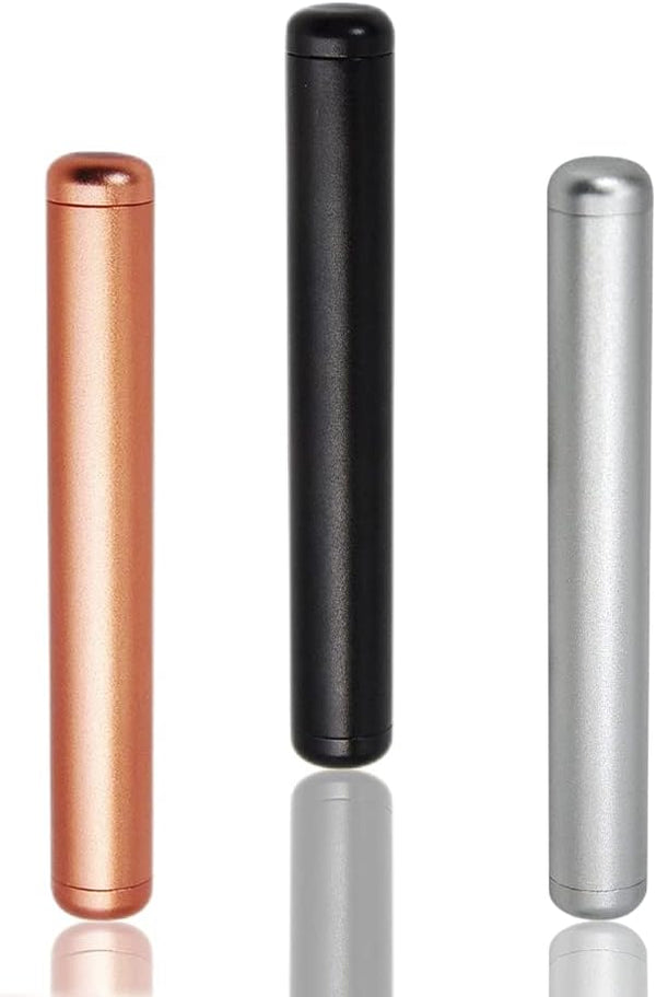 Metal Air Tight Tube Pill Container, Waterproof Storage Tube, Lightweight Portable for Travel (3 Pack)