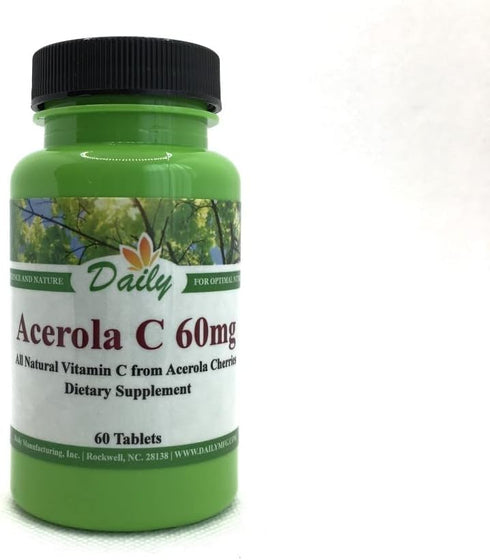 Daily Manufacturing Acerola C (Vitamin C from Acerola Cherries) 60 Chewable Tablets
