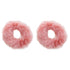 Small Fuzzy Fur Scrunchies, Furry Pony Holder - Set of 2 in Mauve