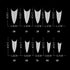 Stiletto Nail Tips 500Pcs Short Sharp Ending False Acrylic Nails Tip Half Cover 10 Sizes with Box for Nail Salons DIY