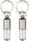 munkees Portable Pill Case Small Waterproof Capsules EDC Keychain, Travel Pill Bottle for Camping, Hiking, 2-Pack