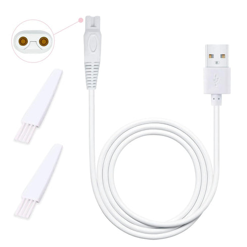 Women Shaver USB Charging Cable, Compatible with Finishing Touch Flawless Body Rechargeable Ladies Shaver (2pcs)