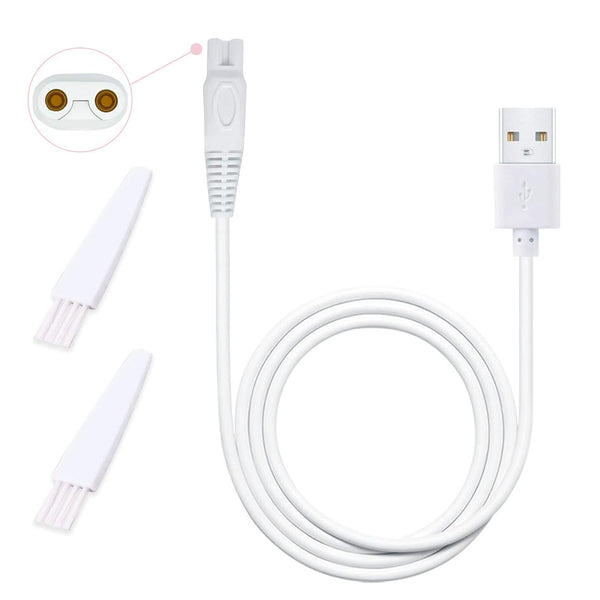 Women Shaver USB Charging Cable, Compatible with Finishing Touch Flawless Body Rechargeable Ladies Shaver (2pcs)