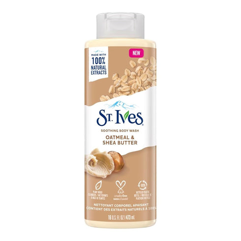 St. Ives Soothing Body Wash Moisturizing Cleanser Oatmeal & Shea Butter, 16 oz
