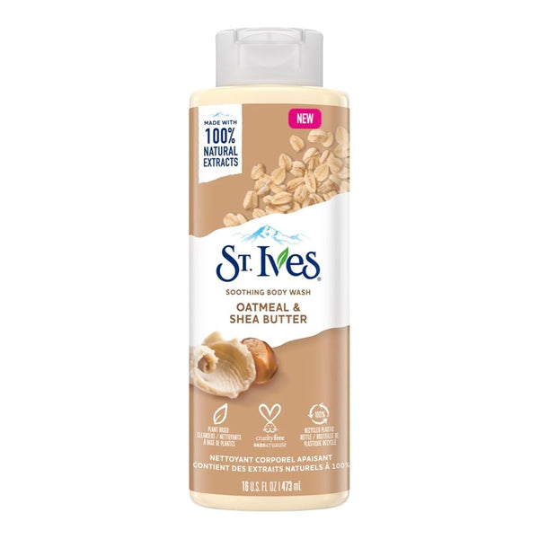 St. Ives Soothing Body Wash Moisturizing Cleanser Oatmeal & Shea Butter, 16 oz