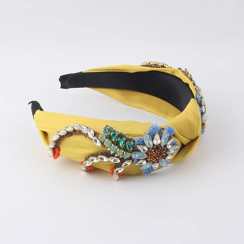 Yusier Baroque Rhinestone Crystal Headbands for Women, Embroidered Hair Band, Exquisite Hair Accessories in Various