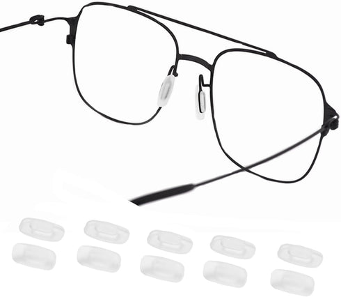 OPUGIT Eyeglass Nose Pads 5 Pairs Push in Soft Silicone Replacement Rectangle Push
