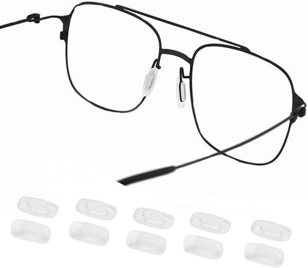 OPUGIT Eyeglass Nose Pads 5 Pairs Push in Soft Silicone Replacement Rectangle Push