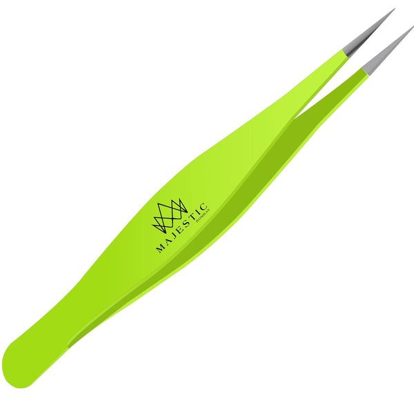 Majestic Bombay Fine Point Tweezers for Women and Men, Precision Pluckers for Splinter, Ticks, Facial Hair Removal