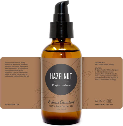 Edens Garden Hazelnut Carrier Oil - 100% Pure, Cold Pressed, Natural Moisturizer, 118 ml (4 fl oz)