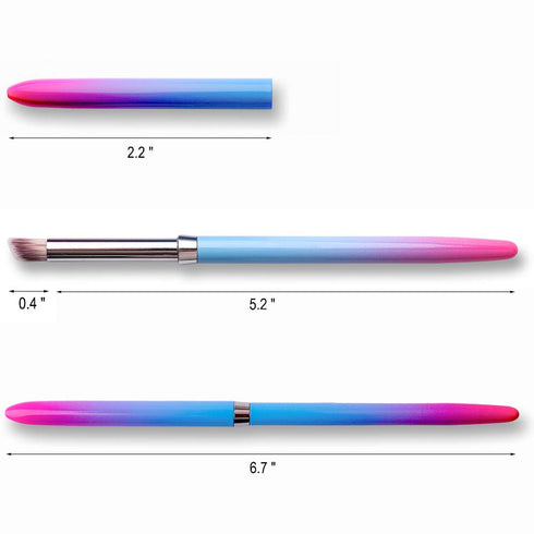 SILPECWEE UV Gel Nail Ombre Brush, 1Pc Kolinsky Alloy Handle, Nylon Hair Nail Art Gradient Painting Tool