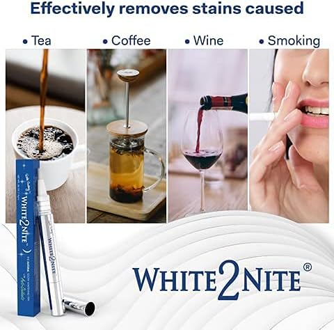 White2nite Teeth Whitening Pen | Dentist Recommended Enamel Safe Gel for Extreme Whitening | Instant Results, No