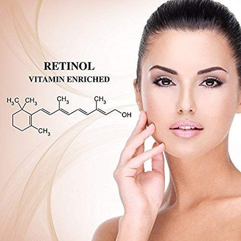 Retinol Moisturizer Cream 2.5% for Face & Eye Area - Anti-Aging Formula with Hyaluronic Acid, Vitamin E, Green Tea -