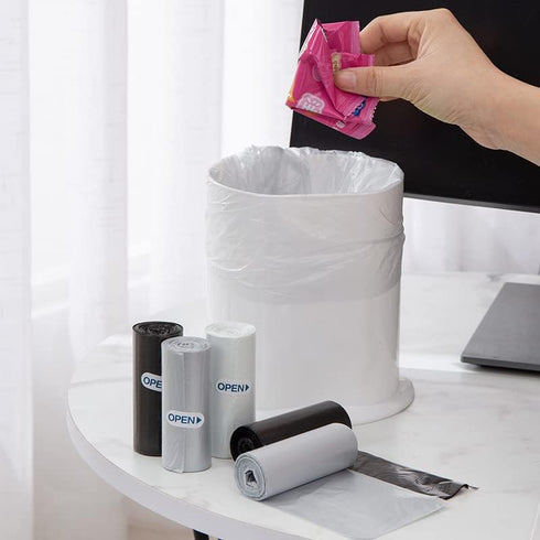Mini Strong Trash Bags - 0.5 Gal Small Garbage Bags for Desktop Mini Trash Can, 300 Counts, White