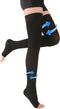 KEKING Thigh High Compression Stockings Toeless, Unisex, Opaque 20-30mmHg Graduated Compression Leg Support