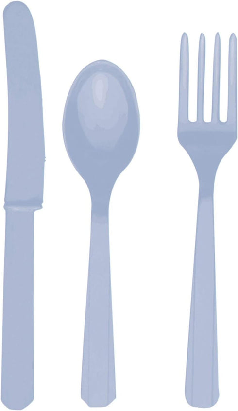 Amscan Pastel Blue Plastic Assorted Cutlery, 24 Ct. Party Tableware