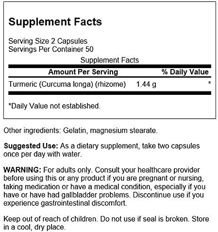 Swanson Full Spectrum Turmeric - Herbal Supplement Supporting Joint Health & Mobility - Natural Formula Supporting Digestive Health - (100 Capsules, 720mg Each)