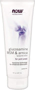 NOW Solutions Glucosamine, MSM and Arnica Liposome Lotion, 8-Ounce for Joint Areas, Enhanced Absorption Technology