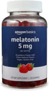 Amazon Basics Melatonin 5mg, 120 Gummies, Strawberry Flavor (Previously Solimo)