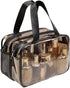 WEISIPU Large Waterproof Clear Travel Bag, Transparent Makeup Bag with Double Zipper - Stylish Black Trim