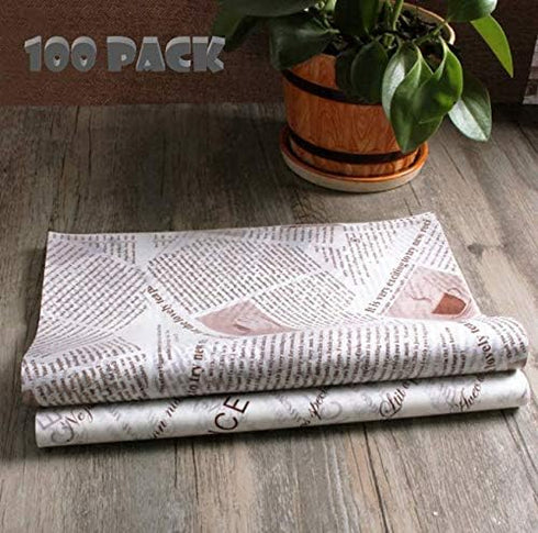 GETTING ON Wax Paper, 100 Sheets of Oilproof Food Picnic Paper, Waterproof Hamburger Lining
