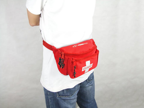 KB-8005 Pack, 8x2x6 75 3 Primacare First Aid Fanny Stocked with Pieces Emergency Medical Supplies, Lifeguard Waist