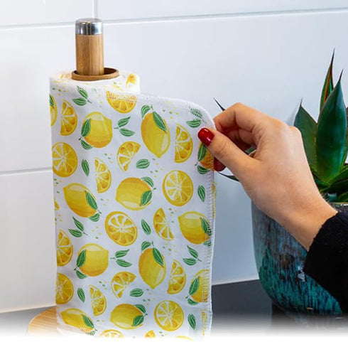 WashablePack 12 10"X12"with Reusable Paper Towels of Paperless Napkins Flannel Cotton Cloth Cardboard RollMade to Last