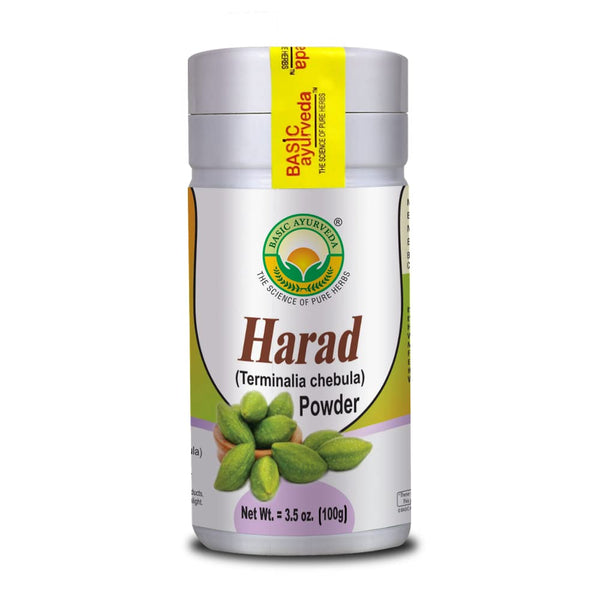 BASIC AYURVEDA Haritaki Powder | Organic Harad Powder for Healthy Digestion | 3.53 Oz (100g)