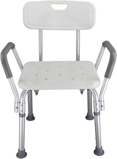 XIAOSENLIN White Shower Chair Shower Stool 450lbs Bath Seat Chair Bathroom Chair with