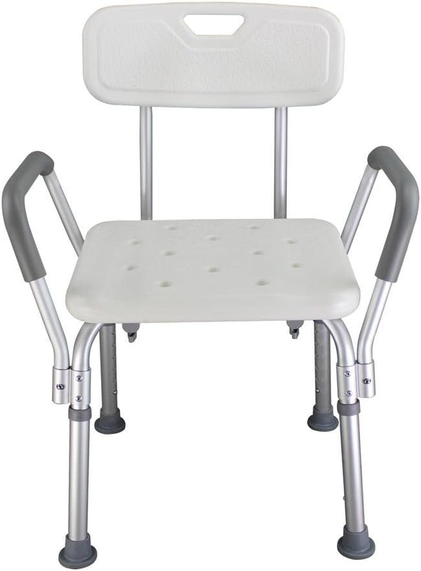 XIAOSENLIN White Shower Chair Shower Stool 450lbs Bath Seat Chair Bathroom Chair with