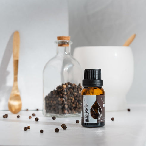 Essences Bulgaria Organic Black Pepper Essential Oil 0.51 Fl Oz | 15ml 100% Pure Natural for Aromatherapy, Massage
