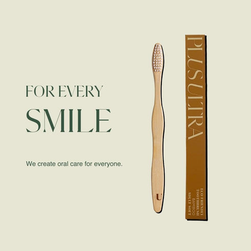 Plus Ultra Bamboo Toothbrush - BPA Free Soft Bristle Toothbrush for Adults - Dentist-Approved All-Natural Toothbrush Logo Etched on Toothbrush Handle