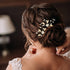 inSowni 5 Pack Gold Pearls Leaf Hair Pins, Wedding Bridal Alligator Leaves Hair Clips for Women Girls