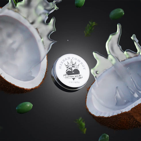 Herban Cowboy Tattoo Balm- Travel Size Tattoo Care- Enhanced with Plant- Based Ingredients, Vegan, Non-Greasy, Non-Gritty