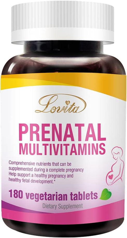 Prenatal Multivitamins, Comprehensive Support for Before, During, and Post-Pregnancy, 180 Vegetarian Tablets