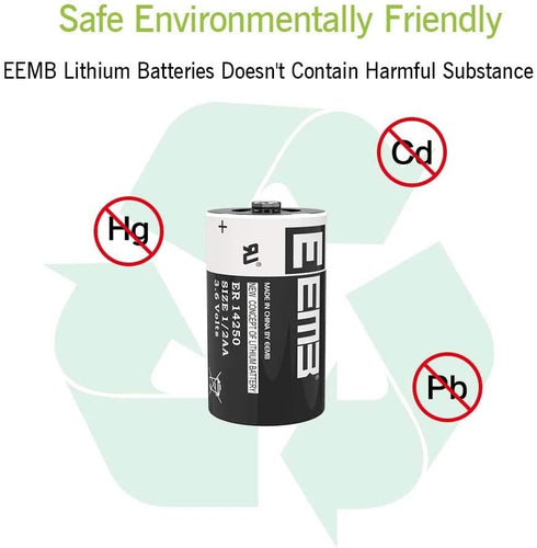 EEMB ER14250 1/2AA 3.6V Lithium Battery Li-SOCL2 Non-Rechargeable for Dog Collar Meter Sensor Home Security