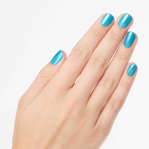OPI Nail Lacquer Nail Polish, Opaque Light Blue Green Shimmer, Vegan, Fast Drying, Chip Resistant