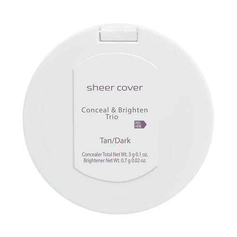 Sheer Cover Flawless Face Kit - Dark Shade Mineral Foundation & Highlight Trio, 4 Pieces